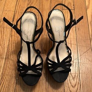 Black Wedge Sandals